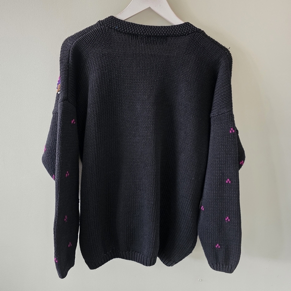 Maggie Lawrence L 90s Cottagecore Eclectic Boho Paisley Intarsia Knit Cardigan - Picture 10 of 15